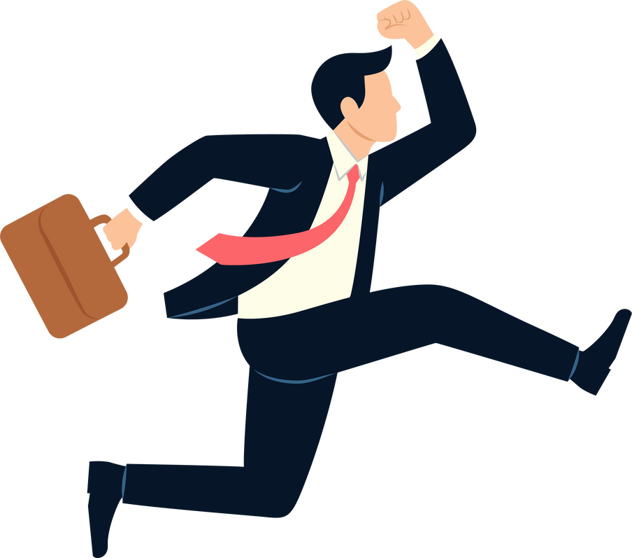 Businessman running vector illustration